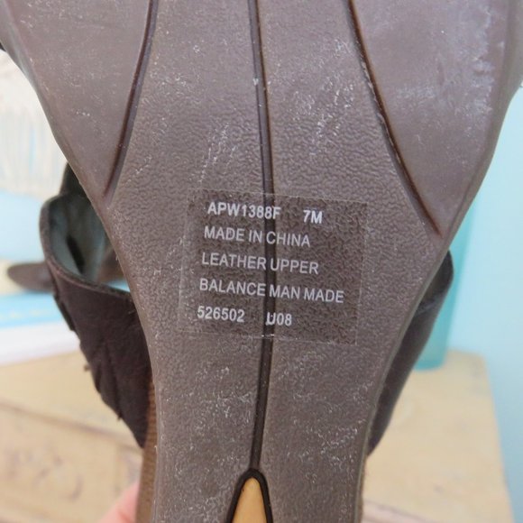 Brown Leather Wedge Summer Sandals by Rockport with Dynamic Suspension..…225 - Picture 6 of 9